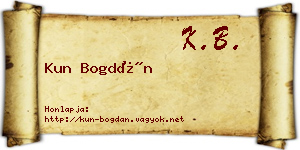 Kun Bogdán névjegykártya